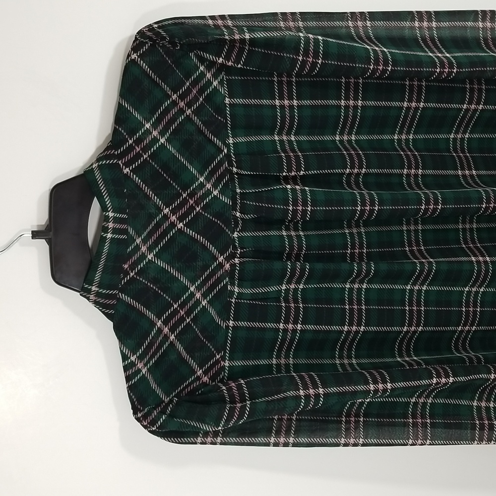 {Ann Taylor} Plaid Sheer Sleeve Shirt Size Small - Picture 12 of 16